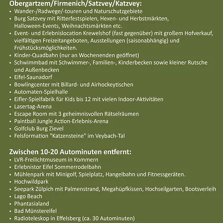 Klimatisierte Eifel-ferienwohnung 5pl1, Mechernich, Obergartzem, Satzvey - Nahe Krewelshof, Burg Satzvey & Phantasialand Appartement *